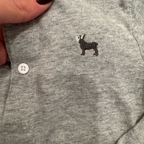 Janie and Jack Boy’s Long Sleeve Henley Gray Shirt - Picture 2 of 5